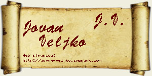 Jovan Veljko vizit kartica